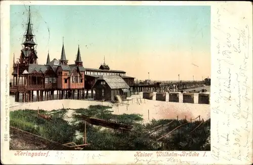 Ak Ostseebad Heringsdorf auf Usedom, Kaiser Wilhelm-Brücke