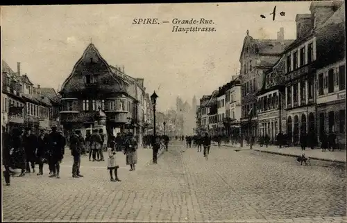 Ak Speyer am Rhein, Blick auf die Hauptstraße