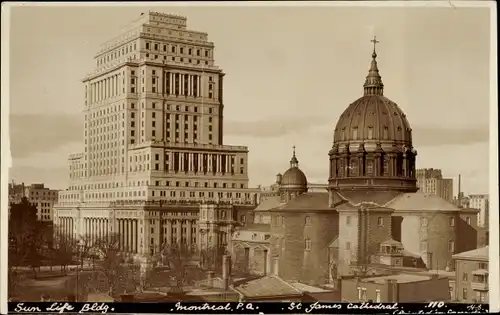 Ak Montreal Québec Kanada, Sun Life Building, St. James Cathedral