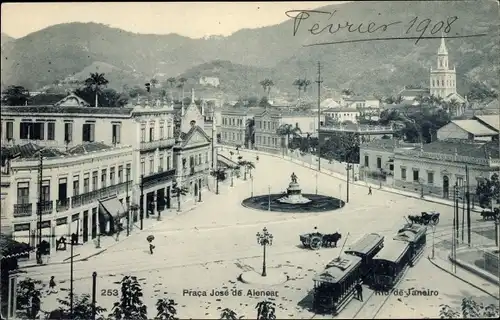 Ak Rio de Janeiro Brasilien, Praça José de Aleneac