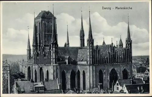 Ak Gdańsk Danzig, St. Marien Kirche