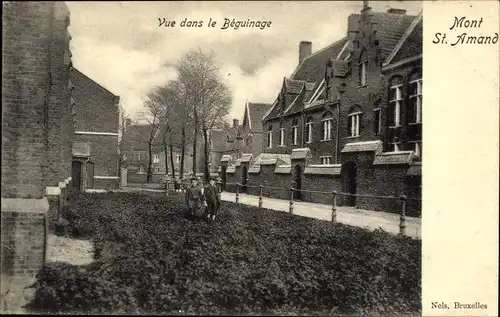 Ak Mont Saint Amand Sint Amandsberg Gent Ostflandern, Vue dans le Béguinage