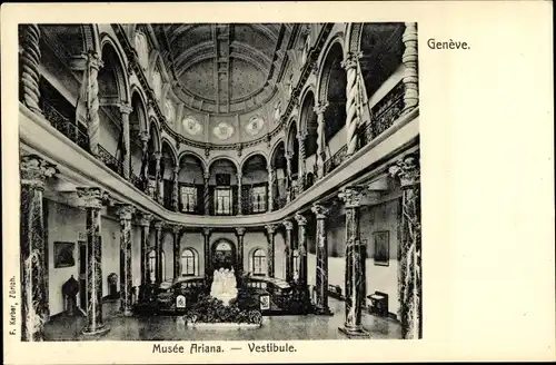 Ak Genève Genf Schweiz, Musée Ariana, Interieur