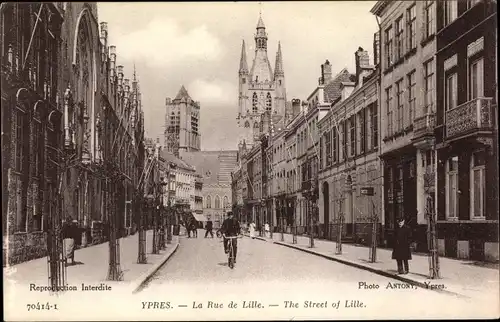 Ak Ypres Ypern Flandern, La Rue de Lille