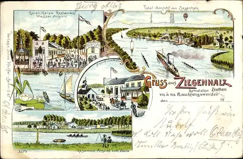 Litho Ziegenhals Niederlehme Königs Wusterhausen in Brandenburg, Restaurant, Totalansicht