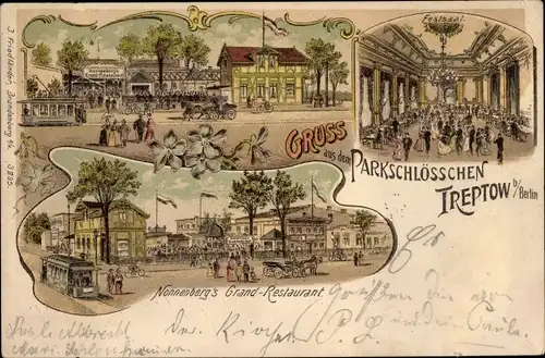 Litho Berlin Treptow, Parkschlösschen, Nonnenbergs Grand Restaurant