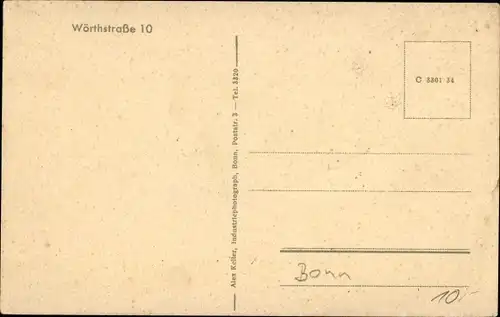 Ak Bonn am Rhein, Wörthstraße 10