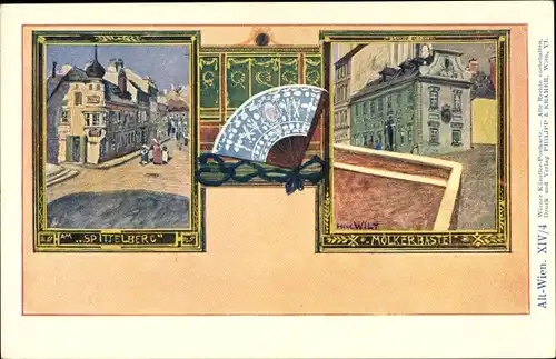 Künstler Ak Wilt, H., Wien 1, Spittelberg, Mölkerbastei
