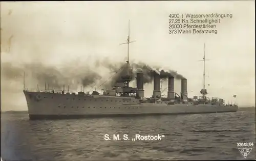 Ak Deutsches Kriegsschiff, SMS Rostock, Kaiserliche Marine