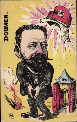 Künstler Ak Paul Doumer, Président de la République française, Karikatur