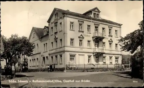 Ak Rathmannsdorf in Sachsen, Gasthof zur Brücke