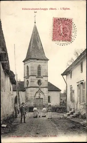 Ak Villotte devant Louppy Meuse, L'Eglise