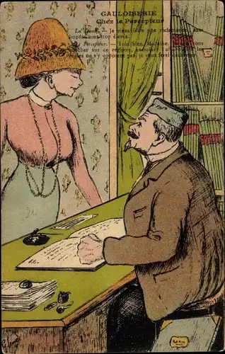 Ak Gauloiserie, Chez le Percepteur