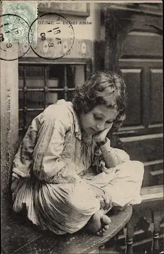 Ak Algerien, Enfant Arabe, Portrait von einem Kind, Maghreb