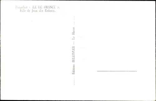 Ak Paquebot Ile de France, CGT French Line, Transatlantique, Salle de Jeux