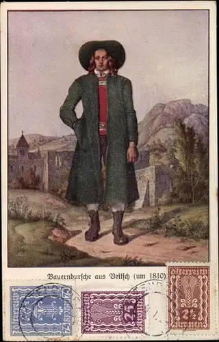 Ak Steiermark, Bauernbursche aus Veitsch um 1810