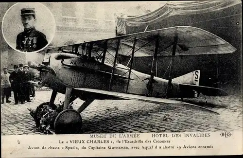 Ak Le Vieux Charles, Escadrille des Cigognes, Avion de chasse Spad, Capitaine Guynemer