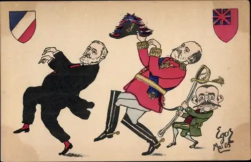 Künstler Ak Karikatur, französischer Politiker Emile Loubet, König Edward VII von Großbritannien