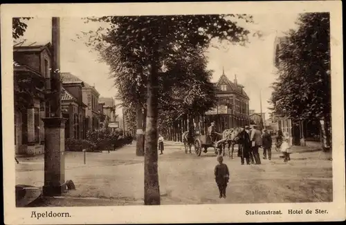 Ak Apeldoorn Gelderland, Stationstraat, Hotel de Ster