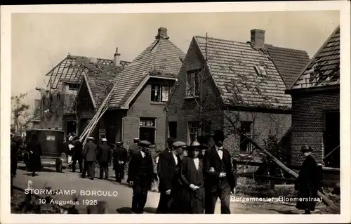 Ak Borculo Gelderland, Burgemeester Bloemerstraat, Stormramp, 10. August 1925