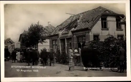 Ak Borculo Gelderland, Stormramp 1925, Burgemeester Bloemerstraat