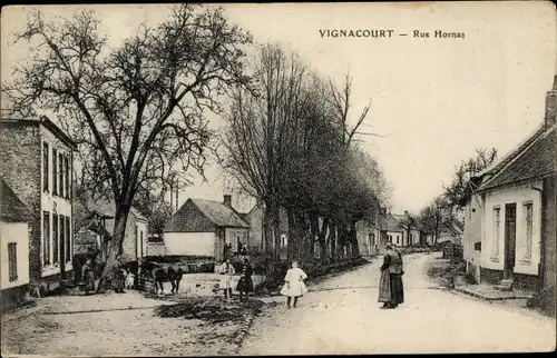 Ak Vignacourt Somme, Rue Hornas