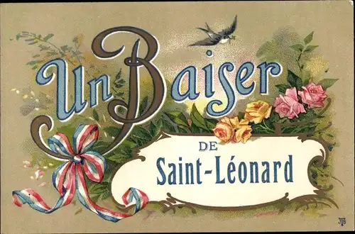Ak Saint Léonard de Noblat Haute Vienne, Un Baiser, Blumen