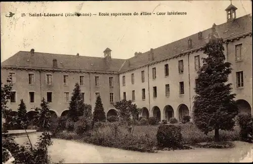 Ak Saint Léonard de Noblat Haute Vienne, Ecole superieure de Filles