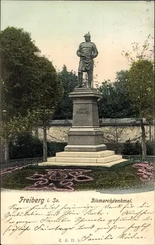 Ak Freiberg in Sachsen, Bismarckdenkmal