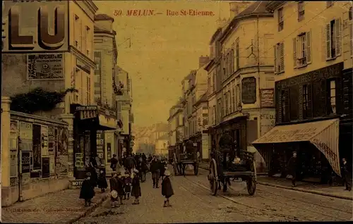 Ak Melun Seine et Marne, Rue St. Etienne