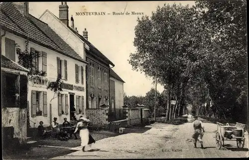 Ak Montévrain Seine et Marne, Route de Meaux