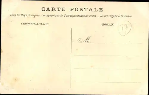 Ak Flamboin Seine et Marne, Place de la Gare