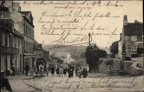 Ak Domfront Orne, Rue de Flers