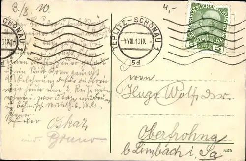 Ak Teplice Šanov Teplitz Schönau Region Aussig, Steinbad mit Kriegerdenkmal