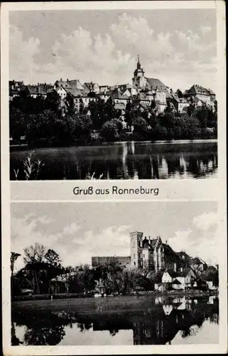 Ak Ronneburg in Thüringen, Teilansichten, Burg