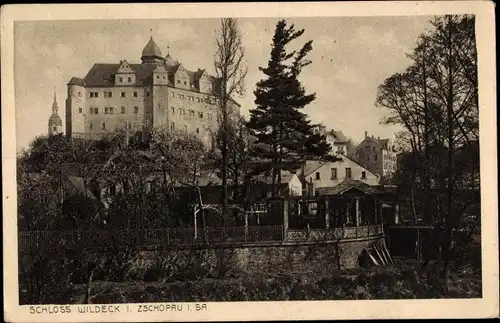 Ak Zschopau im Erzgebirge Sachsen, Schloss Wildeck