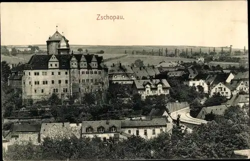 Ak Zschopau im Erzgebirge Sachsen, Blick auf die Stadt, Schloss