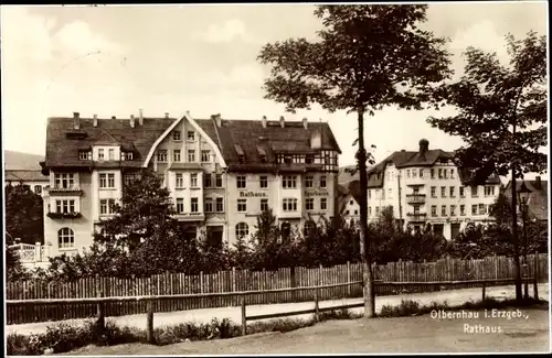 Ak Olbernhau im Erzgebirge, Rathaus, Außenansicht