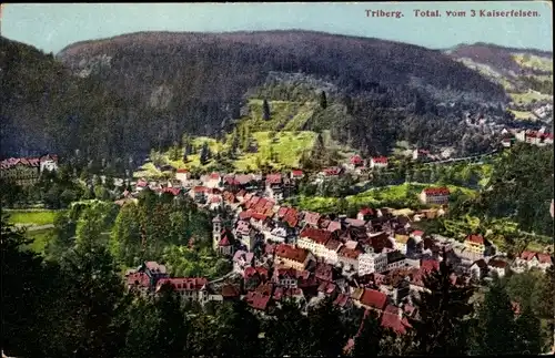 Ak Triberg im Schwarzwald, Panorama vom 3 Kaiserfelsen