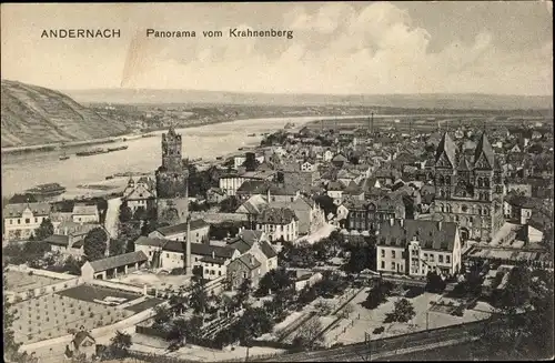 Ak Andernach am Rhein, Panorama vom Krahnenberg