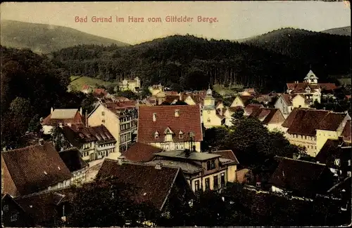 Ak Bad Grund im Harz, Panorama vom Gittelder Berge aus