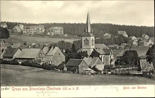 Ak Braunlage im Oberharz, Blick von Westen