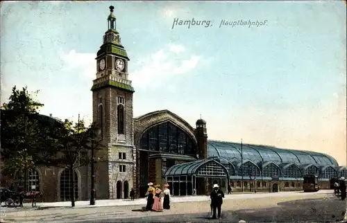 Ak Hamburg Mitte St. Georg, Partie am Hauptbahnhof