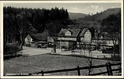 Ak Wendefurt Thale im Harz, im Bodetal, Hotel Otto Münker