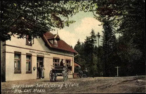 Ak Eutin in Ostholstein, Gasthof zum Sandfeldkrug, Kutsche