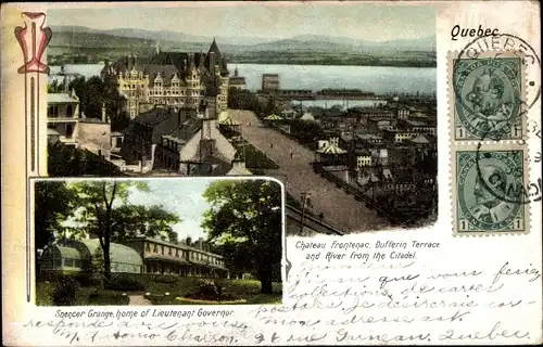Ak Québec Kanada, Chateau Frontenac, Dufferin Terrace, Spencer Grange