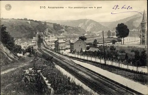 Ak Anseremme Dinant Wallonien Namur, Panoramablick