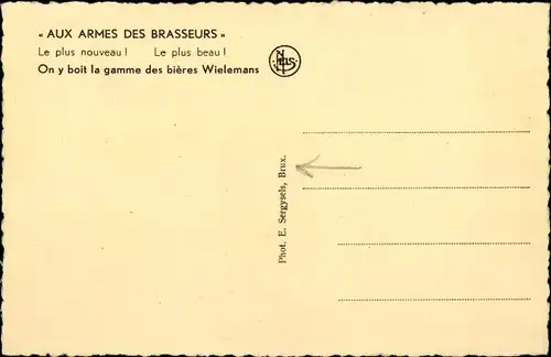 Ak Brüssel, Aux armes des Brasseurs, Wielemans, Bild