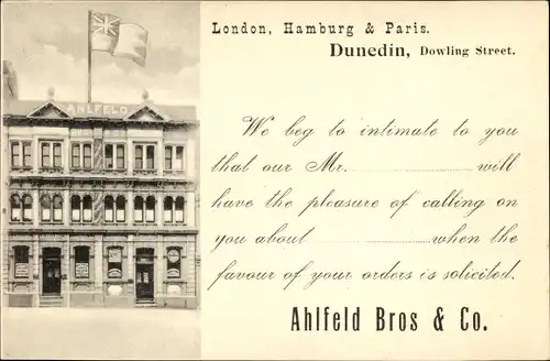 Ak Dunedin Neuseeland, Dowling Street, Ahlfeld Bros & Co.