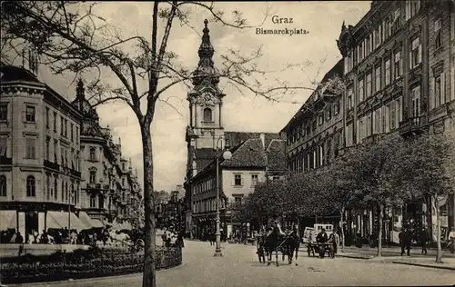 Ak Graz Steiermark, Bismarckplatz